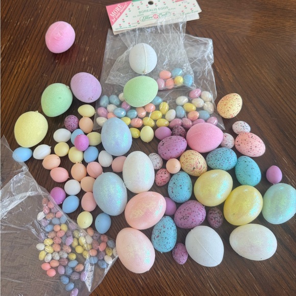unbranded Other - Lot of vintage crafting Easter eggs borealis, felt, plastic, spring colors